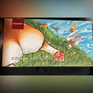 Pet Grooming Scissors with Orange and White Design